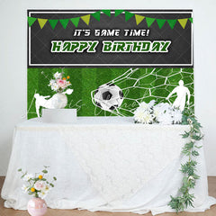 Lofaris Its Game Time Football Field Happy Birthday Backdrop