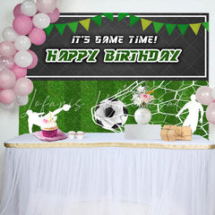 Lofaris Its Game Time Football Field Happy Birthday Backdrop