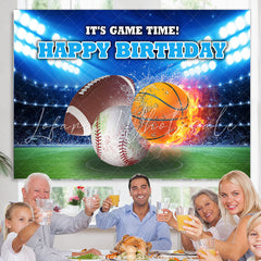 Lofaris Its Game Time Hot Sport Happy Birthday Backdrop For Boy