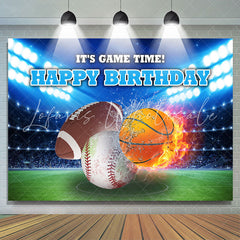 Lofaris Its Game Time Hot Sport Happy Birthday Backdrop For Boy