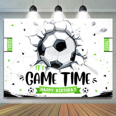 Lofaris Its Game Time Soccer Sports Style Birthday Backdrop