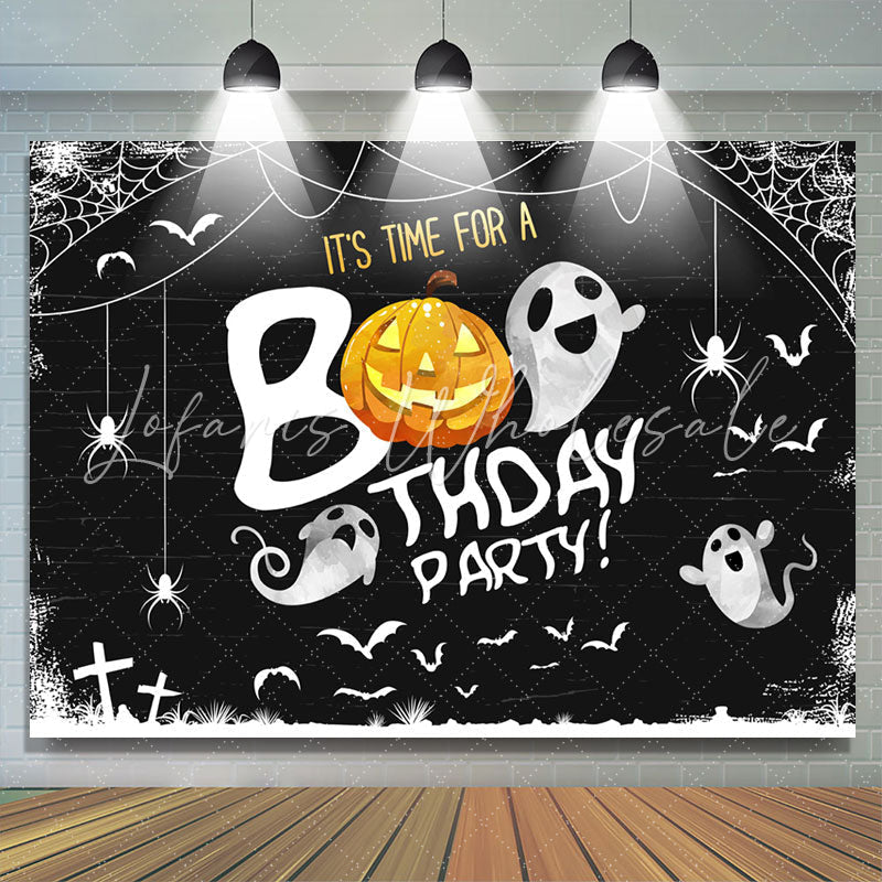 Lofaris Its Time For A Boo Thday Party Halloween Theme Backdrop