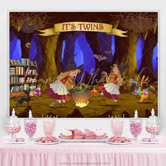 Lofaris Its Twins Witches In The Cave Baby Shower Backdrop