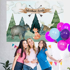 Lofaris Jungle Adventure Awaits Animals Baby Shower Backdrop