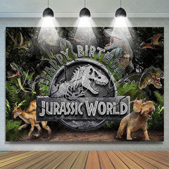 Lofaris Jungle Animals Jurassic Happy Birthday Party Backdrop