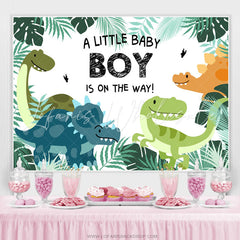 Lofaris Jungle Dinosaur Themed Baby Shower Backdrop For Boy