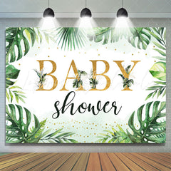 Lofaris Jungle Palm Leaves Green Summwe Baby Shower Backdrop