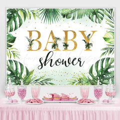 Lofaris Jungle Palm Leaves Green Summwe Baby Shower Backdrop