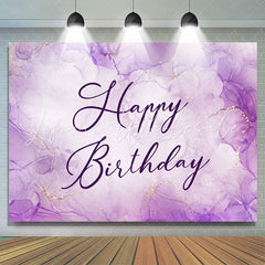 Lofaris Lavender Gold Watercolor Happy Birthday Backdrop