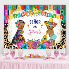 Lofaris Leopard Grain Senor or Senorita Baby Shower Backdrop