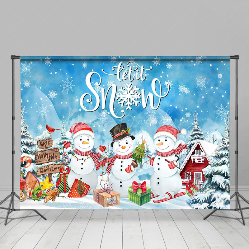 Lofaris Let It Snow Winter Night Sweet Hollyjolly Xmas Backdrop