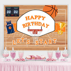 Lofaris Let¡¯ Start Basketball Trophy Happy Birthday Backdrop