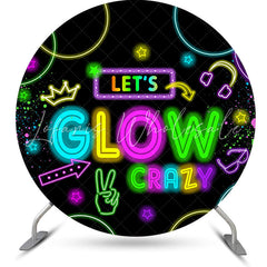 Lofaris Lets Glow Crazy Neon Graffiti Round Party Backdrop