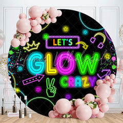 Lofaris Lets Glow Crazy Neon Graffiti Round Party Backdrop