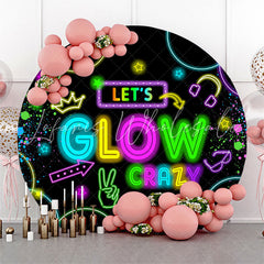 Lofaris Lets Glow Crazy Neon Graffiti Round Party Backdrop