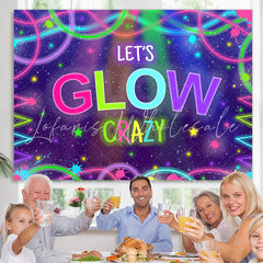 Lofaris Let¡¯S Glow Crazy With Abstract Lines Birthday Backdrop