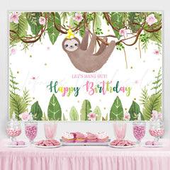 Lofaris Lets Hang Out With Koala Green Plants Birthday Backdrop