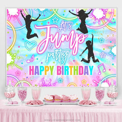 Lofaris Lets Jump Party Cute Happy Birthday Backdrop Cover