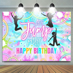 Lofaris Lets Jump Party Cute Happy Birthday Backdrop Cover