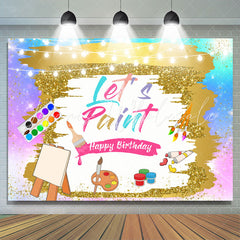 Lofaris Lets Paint Oil Painting Colorful Birthday Backdrop