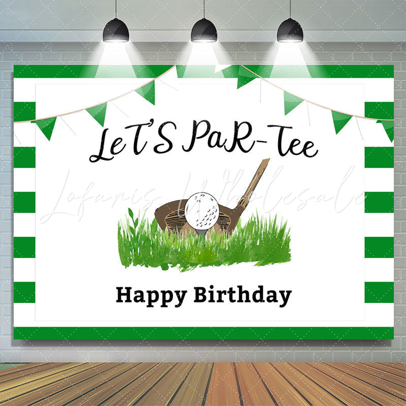 Lofaris Lets Partee Golf Happy Birthday Green Backdrop for Party