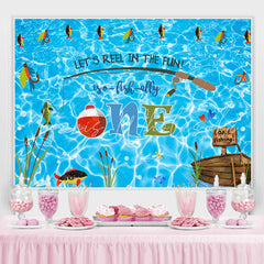 Lofaris Let¡¯s Reel In The Fun First Happy Birthday Backdrop