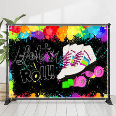 Lofaris Lets Roll Shoes Colorful Paint Birthday Backdrop