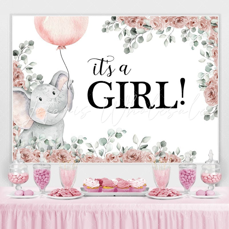 Baby fashion shower theme elephant girl