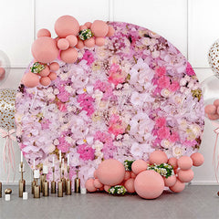 Lofaris Light Purple Red Floral Wall Round Wedding Backdrop