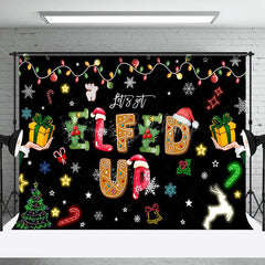 Lofaris Light Strip Snow Elfed Up Black Christmas Backdrop