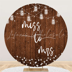 Lofaris Lighting Wooden Snowy Winter Circle Bridal Shower Backdrop