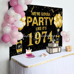 Lofaris Like Its 1974 Gold Sparkle 50th Birthday Backdrop