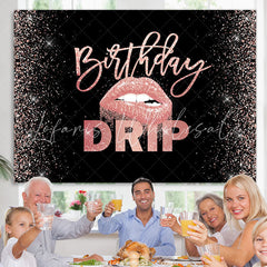 Lofaris Lip Drip Classic Happy Birthday Backdrop For Girl