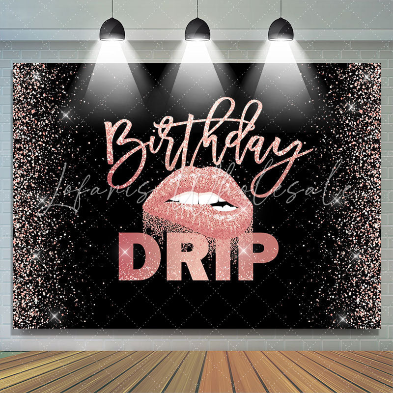 Lofaris Lip Drip Classic Happy Birthday Backdrop For Girl