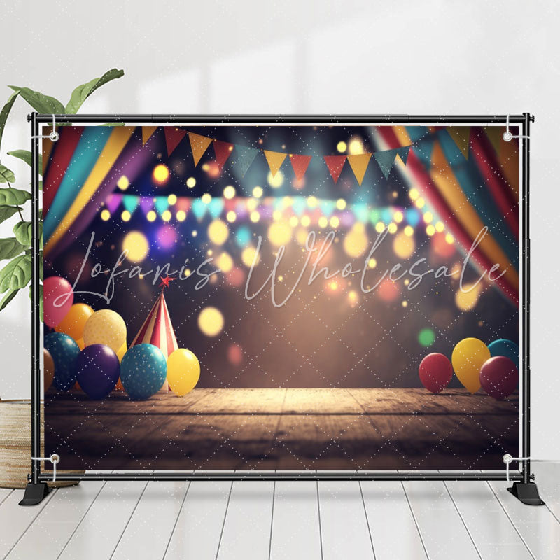 Lofaris Little Balloons Light Bokeh 1st Birthday Backdrop