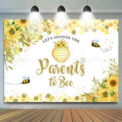 Lofaris Little Bees and Sunflowers Yellow Baby Shower Backdrop