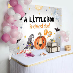 Lofaris Little Boo Pumpkin Halloween Baby Shower Backdrop