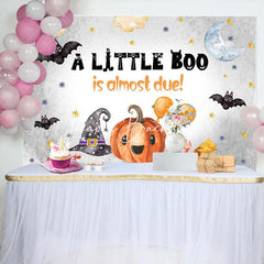 Lofaris Little Boo Pumpkin Halloween Baby Shower Backdrop