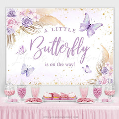 Lofaris Little Butterfly Is On The Way Baby Shower Backdrop