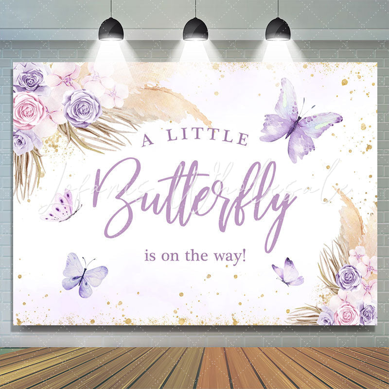 Lofaris Little Butterfly Is On The Way Baby Shower Backdrop