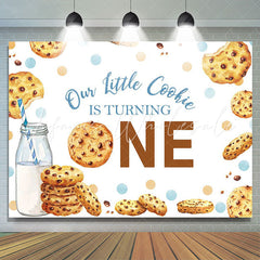 Lofaris Little Cookie Milk White 1st Birthday Party Backdrop