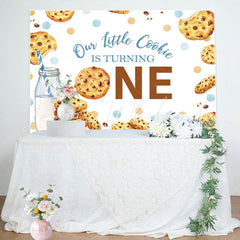 Lofaris Little Cookie Milk White 1st Birthday Party Backdrop