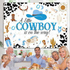 Lofaris Little Cowboy Is On The Way Baby Shower Backdrop