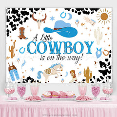 Lofaris Little Cowboy Is On The Way Baby Shower Backdrop