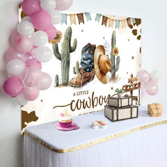 Lofaris Little Cowboy Western Theme Baby Shower Backdrop