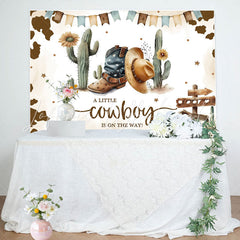 Lofaris Little Cowboy Western Theme Baby Shower Backdrop