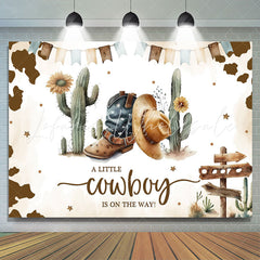 Lofaris Little Cowboy Western Theme Baby Shower Backdrop