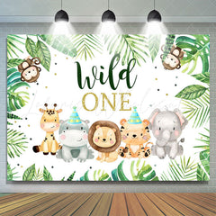 Lofaris Little Cute Jungle Animals Wild 1st Birthday Backdrop