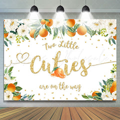 Lofaris Little Cuties Are On The Way Twins Baby Shower Backdrop