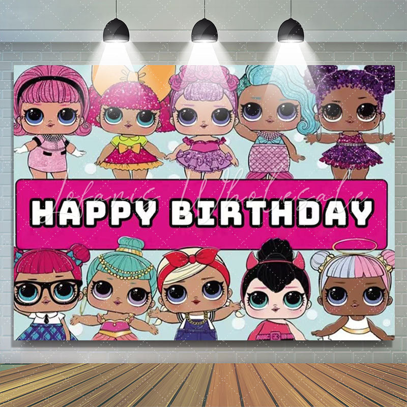 Lofaris Little Lol Girls Happy Birthday Backdrop Banner For Kids